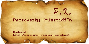 Paczovszky Krisztián névjegykártya