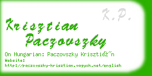 krisztian paczovszky business card